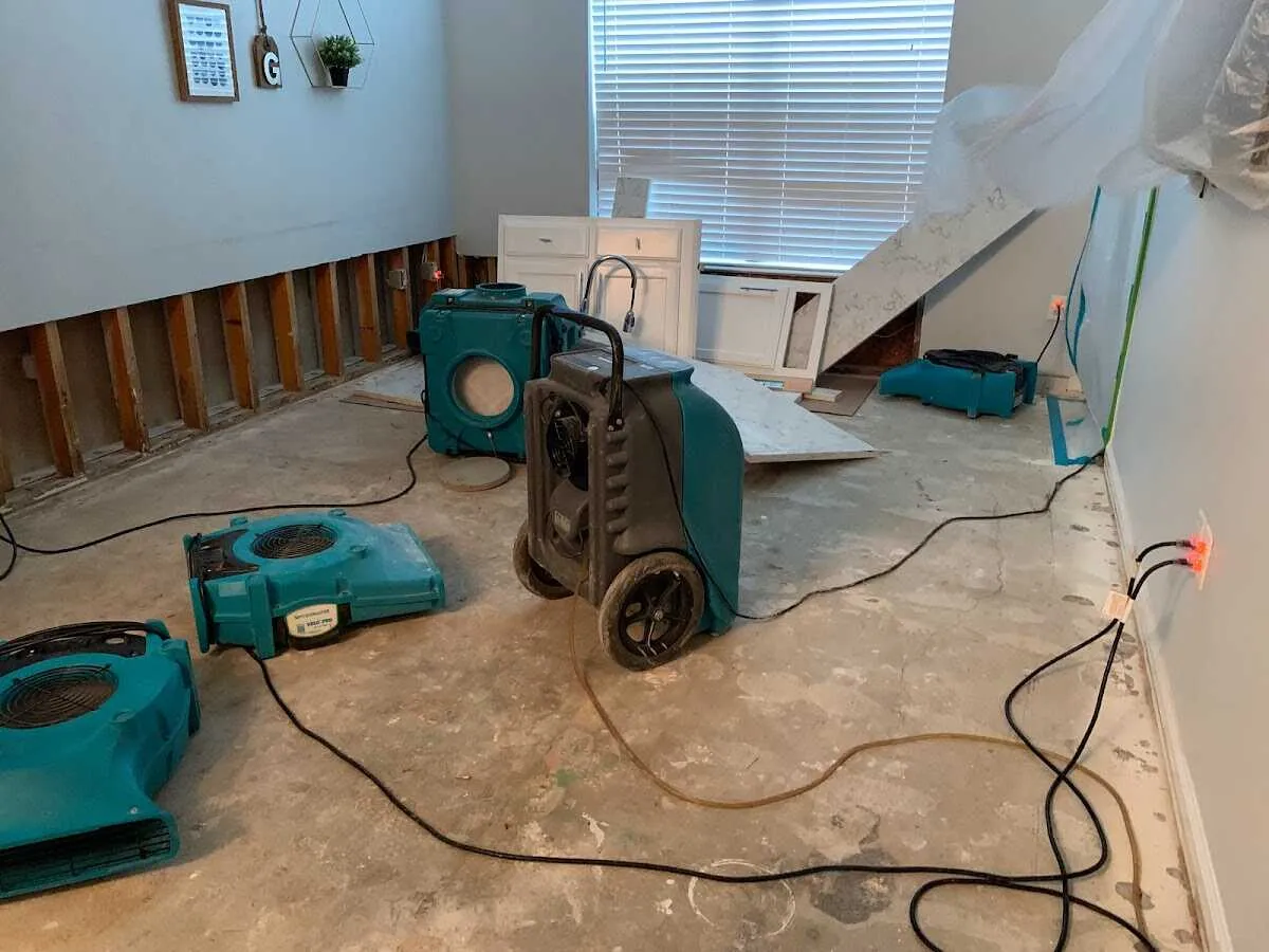 Dehumidifier in flood-cut room for Water Extraction & Removal in Great Bend